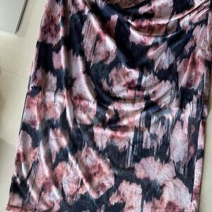 Abercrombie & Fitch Pink and Black Midi Skirt